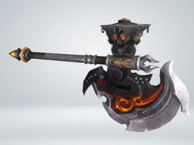 Futuristic Axe Low-poly 3D model get