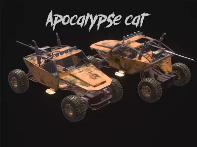 Post-Apocalyptic Off-Road Buggy - PBR Low-poly 3D model
