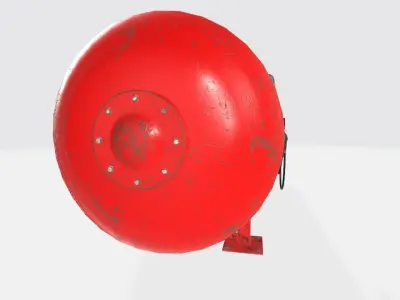 long industrial cylinder tank 3D model