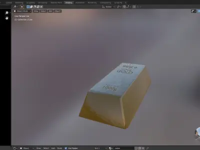 Gold Brick Low-Poly 3D Model Gold Bar Free low-poly 3D model
