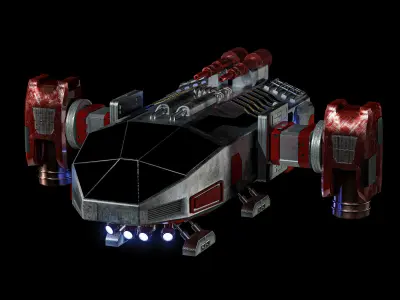 Spacecraft with Thrusters 3D model