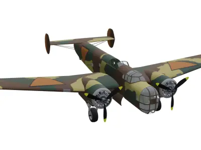 Fokker TV Bomber Low-poly 3D model
