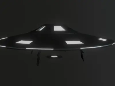 Alien Flying Saucer Low-poly 3D model