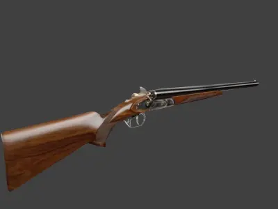 Cowboy shotgun Free low-poly 3D model