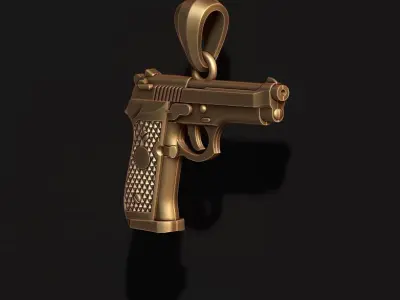 Gun pendant 3D 3D print model