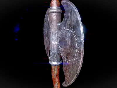 Viking Battle Axe Low-poly 3D model shop