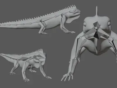 Iguana Lizard Low-poly 3D model