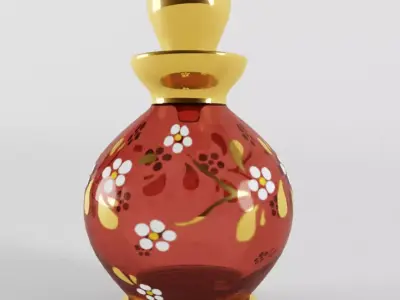 Antique Bohemian Perfume Bottle 3D model