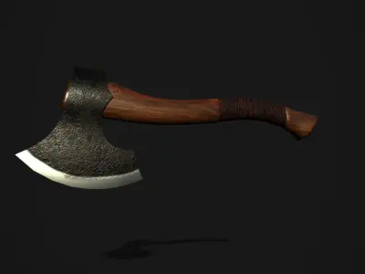 Carving axe Low-poly 3D model