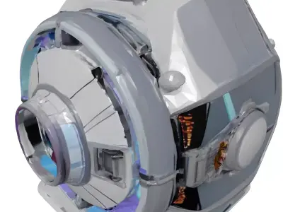 Futuristic Holographic Projector Broken Lens 3D model
