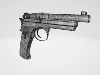 Old Pistol  Low-poly 3D model