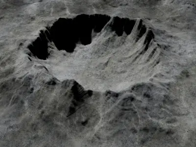 Alien Planet Moon  Crater Sci-Fi Fantasy Scenery 3D model