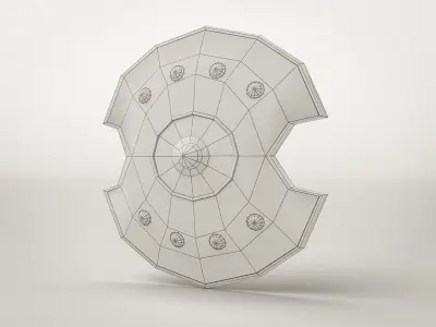 Roman Armor Decorated Shield Low-poly 3D model