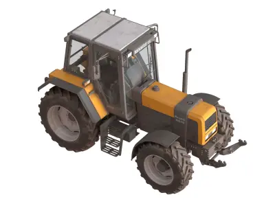 Renault 160-94 4WD Agricultural Tractor Dirty Low-poly 3D model