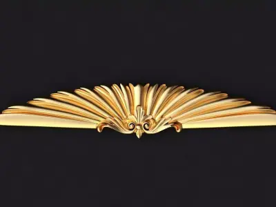 dekor golden fan 3D model