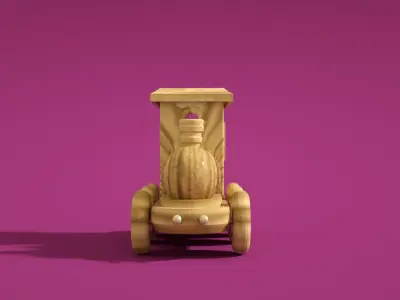 Train kids toy Low-poly 3D model