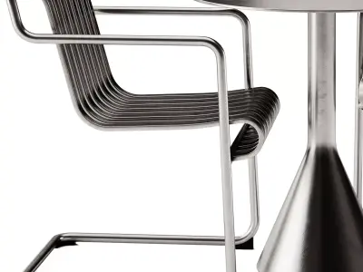 Palissade Cone Table and Armchair by Hay 3D model