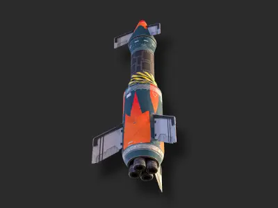 Stylized Rocket Low-poly 3D model buy