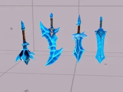 FREE  Icy weapons pack  Free low-poly 3D model