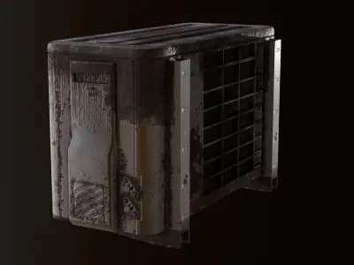 Rusty air conditioner Low-poly 3D model