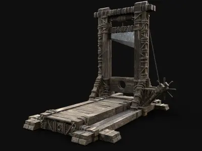 GUILLOTINE TORTURE EXECUTION TORMENT TOOL AAA CONSTRUCTION Low-poly 3D model