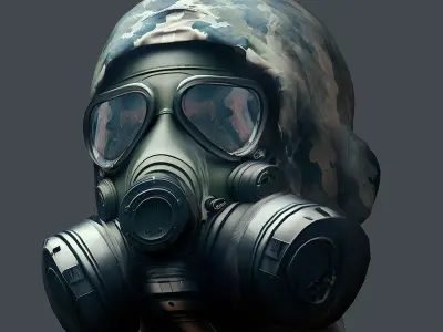 Gas mask helmet 3d model military combat Low-poly 3D model Low-poly 3D model