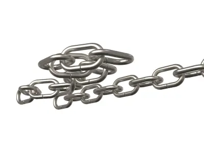 Chain pair of metal links Low-poly 3D model