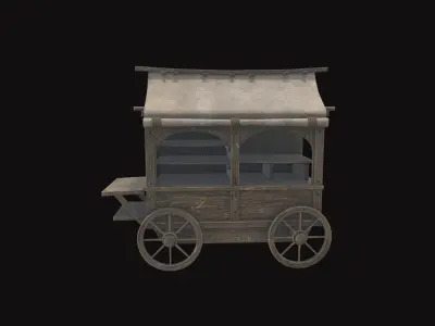 Medieval Cart V02 Low-poly 3D model