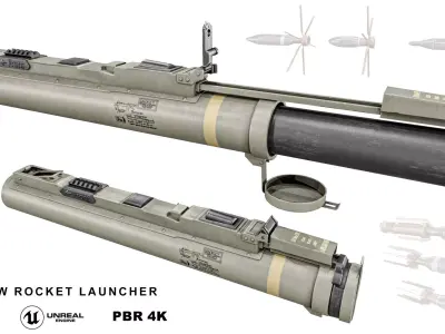 M72 Law Rocket Launcher With Ammo Low-poly 3D model