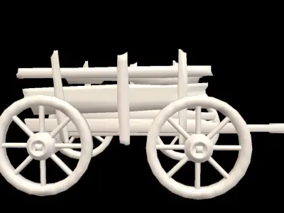 Wheel Cart Low-poly 3D model