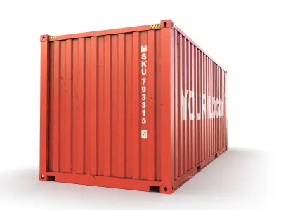  Generic container 20ft - PSD edit 3D model