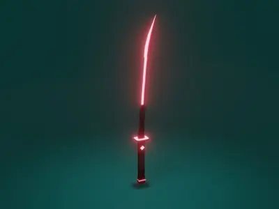 Low Poly Sci Fi Katana Low-poly 3D model