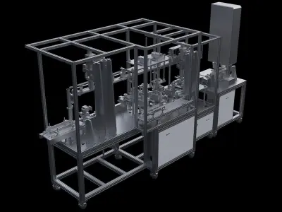 Ultrasonic welding leak detection automated cup production line 3D model