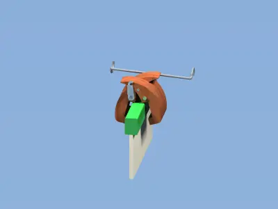 Rodholder piece of paper with hook Free 3D model