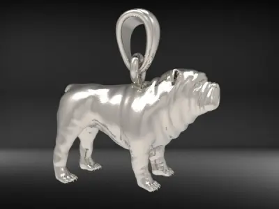 Bull Dog  Pendant Charm Necklace 3D print model