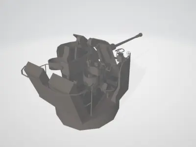 AMERICAN US BOFORS AA GUN Low-poly 3D model