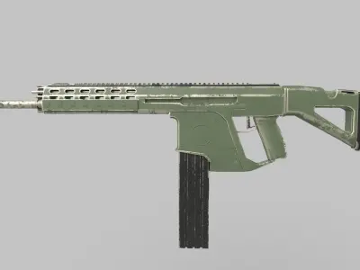 Assault rifle 3D model 4