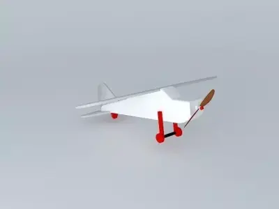 Plane monoplane Wood 3D model
