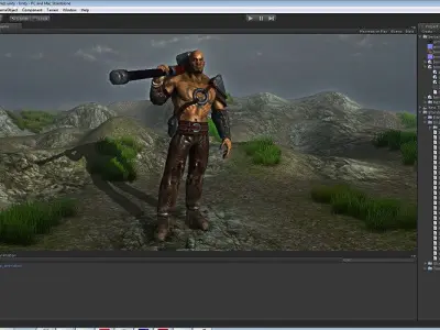 Hammer Warrior Low-poly 3D model