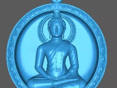Buddha Pendant Thai Buddhist Amulet Antique Buddha Pendant  3D print model