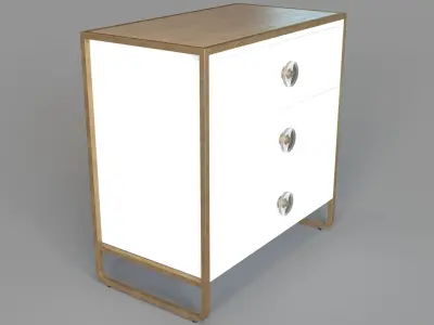 Sorella 3 Drawer Dresser Bright White 3D model