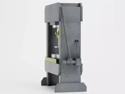 Hydraulic Press V3 - Optimized for Physics Simulations Low-poly 3D model