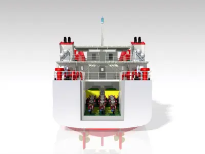 Coaster 1200GT Ship Vessel 60M  Low-poly 3D model