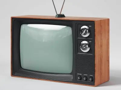 Retro 80s Television Set 3D model