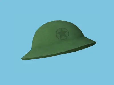 Green Star Soldier Helmet - Character Fashion Design Low-poly 3D model