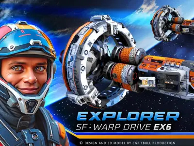 SF Warp Drive - EX6 Low-poly 3D model