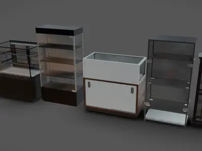 Display Cases 01 Low-poly 3D model