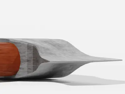 Axe with metal head and wooden handle Free low-poly 3D model
