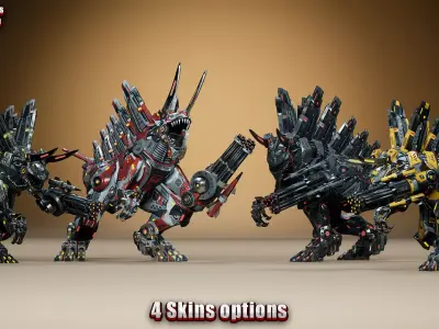 Sci-Fi Dino Shooter Low-poly 3D model