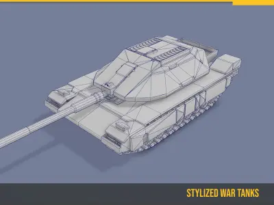 Stylized Tank MerkavaMk4 Low-poly 3D model